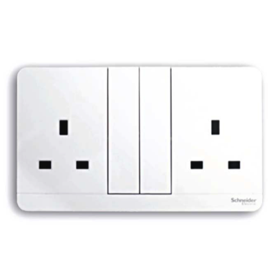 Schneider AvatarOn 2 X 13A Double Switch Socket White
